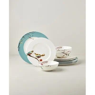 Lenox Chirp 12-piece Dinnerware Set In Blue;white
