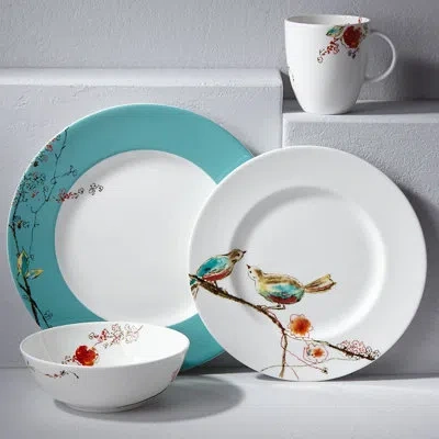 Lenox Chirp 4 Piece Bone China Place Setting Set, Service For 1 In White