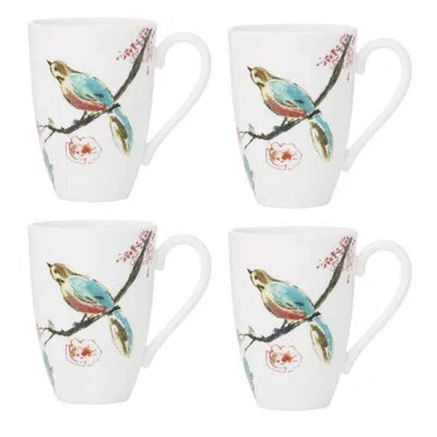Lenox Chirp Mugs, Set Of 4 In White