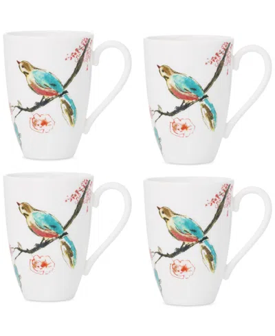 Lenox Chirp Mugs, Set Of 4 In White