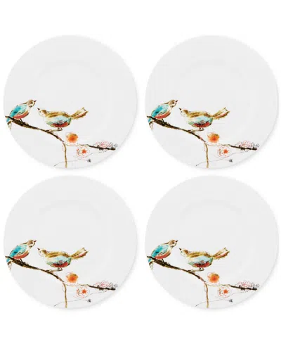 Lenox Chirp Salad Plates, Set Of 4 In White