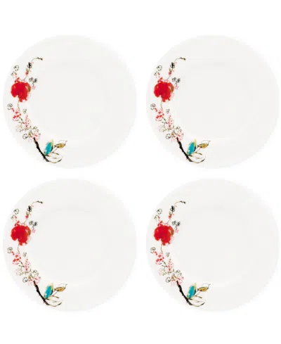 Lenox Chirp Saucers/appetizer Plates, Set Of 4 In White