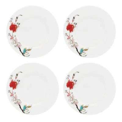 Lenox Chirp Saucers/party Plates, Set Of 4 In White