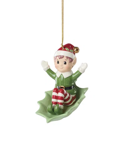 Lenox Christmas Elf Sleigh Ride Ornament In Multi