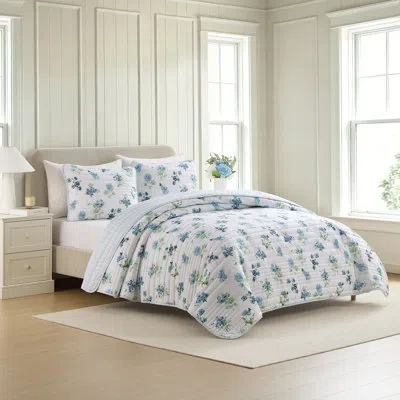 Lenox Classic Butterfly Meadow 2-piece Quilt Set, Blue, Twin/twin Xl