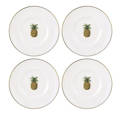 LENOX COLONIAL BAMBOO DESSERT PLATES, SET OF 4