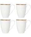 Lenox Contempo Luxe Mugs, Set Of 4 In White