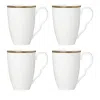 Lenox Contempo Luxe Mugs, Set Of 4 In White