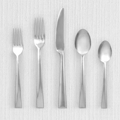 Lenox Continental Dining Platinum 5 Piece Flatware Set, Service For 1 In Silver