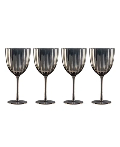 Lenox Set Of 4 Curva Luxe All Purpose Wine Glasses In Black