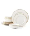 Lenox Federal Gold 12-piece Dinnerware Set, Service For 4 In White