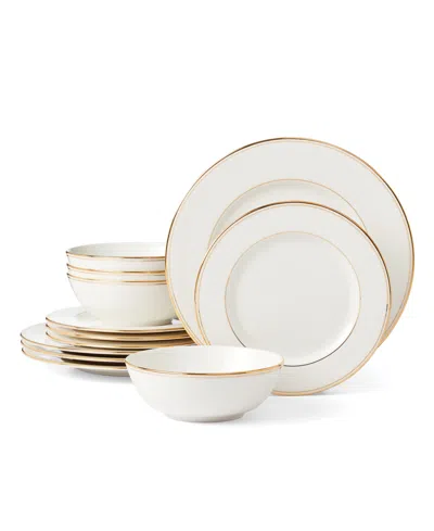 Lenox Federal Gold 12-piece Dinnerware Set, Service For 4 In White