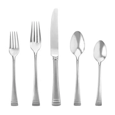 Lenox Federal Platinum Frosted 20 Piece 18/10 Stainless Steel Flatware Set, Service For 4