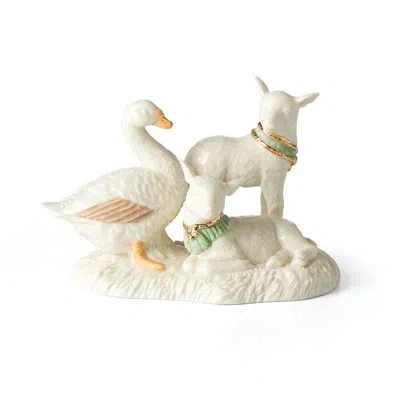 Lenox First Blessing Lambs & Goose Figurine