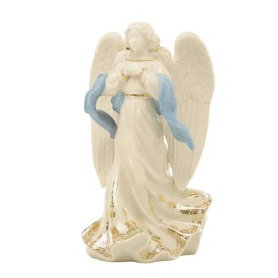 Lenox First Blessing Nativity Angel Of Hope Figurine In Gold;ivory;blue