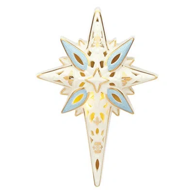 Lenox First Blessing Nativity Lit Star Figurine In Gold;ivory;blue