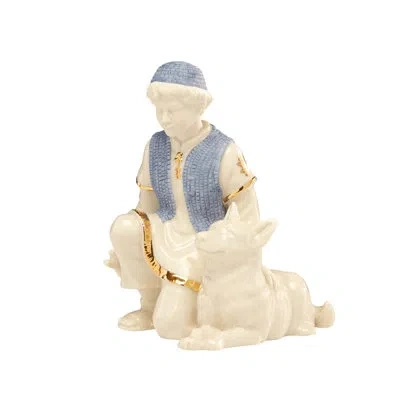 Lenox First Blessing Nativity Shepherd Boy With Dog Figurine In Brown