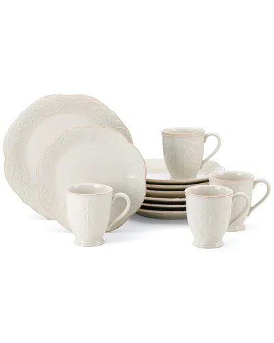 Lenox French Perle 12pc Plate & Mug Dinnerware Set In White