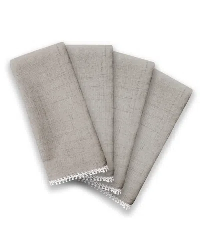Lenox French Perle 19" X 19" Napkins Set, 4 Piece In Gray