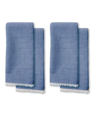Lenox French Perle 19" X 19" Napkins Set, 4 Piece In Blue