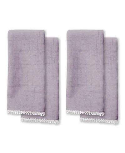 Lenox French Perle 19" X 19" Napkins Set, 4 Piece In Purple