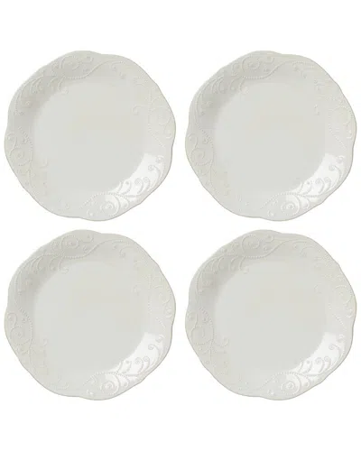 Lenox French Perle 4pc Dinner Plate Set In White