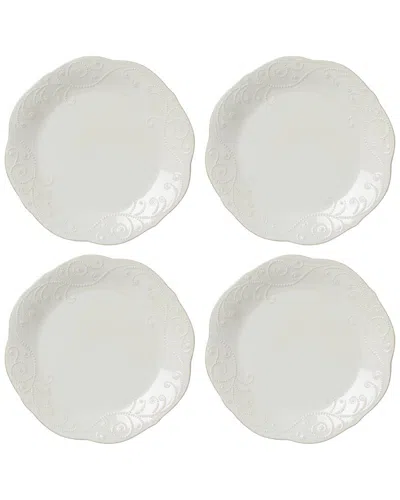 Lenox French Perle 4pc Dinner Plate Set In Neutral