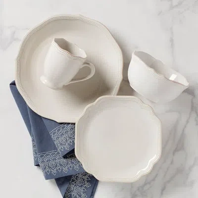 Lenox French Perle Bead Ice Blue Bead 4 Piece Place Setting, Service For 1 In White