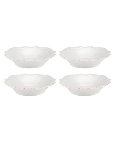 Lenox French Perle Bead Pasta Bowls, Set Of 4 In White