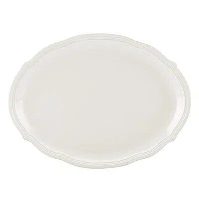 Lenox French Perle Bead White Bead Oval Platter