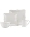 Lenox French Perle Bead White Square 4pc Place Setting In White