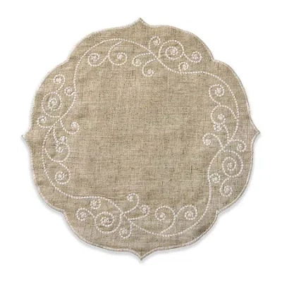 Lenox French Perle Embroidered Table Runner In Neutral