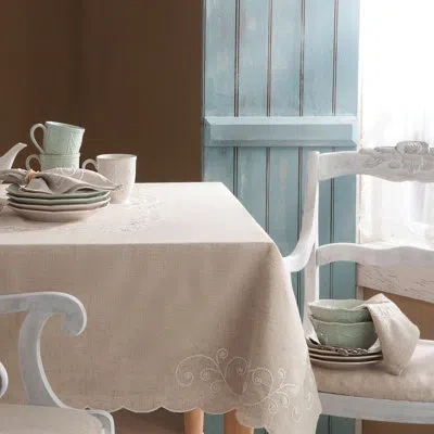 Lenox French Perle Embroidered Tablecloth