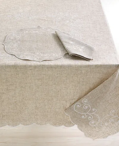 Lenox French Perle Embroidered Tablecloth, 60" X 84" In Lin