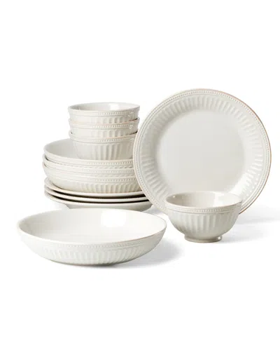 Lenox French Perle Groove 12 Pc. Dinnerware Set, Service For 4 In White