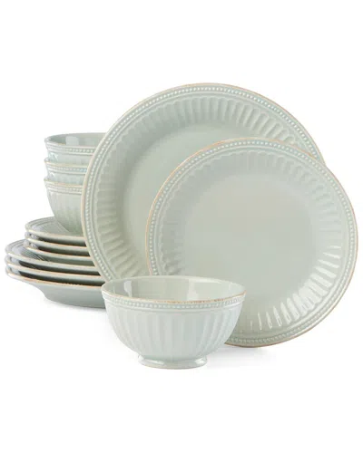 Lenox French Perle Groove 12pc Plate & Bowl Dinnerware Set