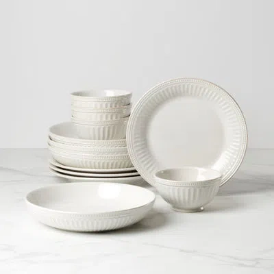 Lenox French Perle Groove 12-piece Dinnerware Set In White