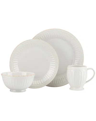 Lenox French Perle Groove 4pc Place Setting In White