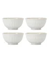 Lenox French Perle Groove All-purpose Bowls, Set Of 4 In White