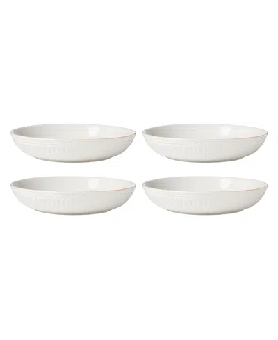 Lenox French Perle Groove Dinner Bowls, Set Of 4 In White