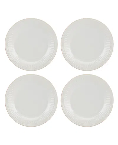 Lenox French Perle Groove Dinner Plates, Set Of 4 In White