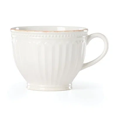 Lenox French Perle Groove Ice Blue Latte Mug In White