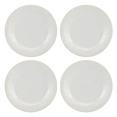 Lenox French Perle Groove White Groove Dinner Plates, Set Of 4
