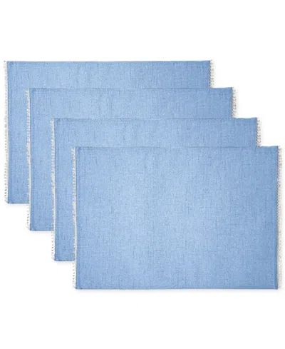 Lenox French Perle Placemat, Set Of 4 In Periwinkle