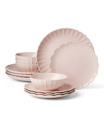 Lenox French Perle Scallop 12 Pc. Dinnerware Set, Service For 4 In Pink