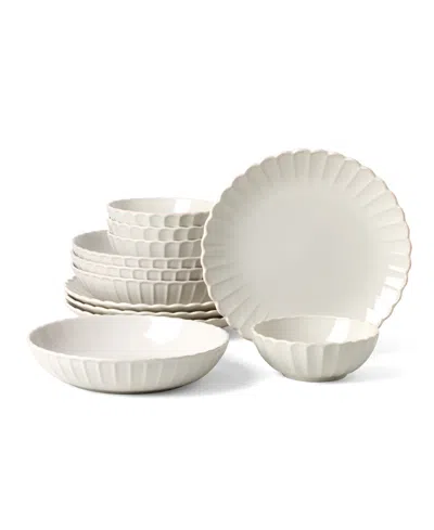Lenox French Perle Scallop 12 Pc. Dinnerware Set, Service For 4 In White