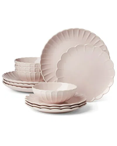 Lenox French Perle Scallop 12pc Dinnerware Set In Pink
