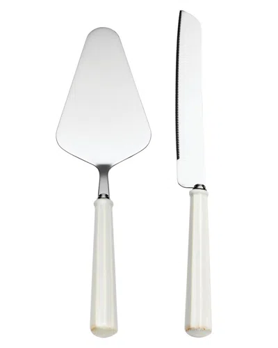 Lenox French Perle Scallop 2pc Dessert Set