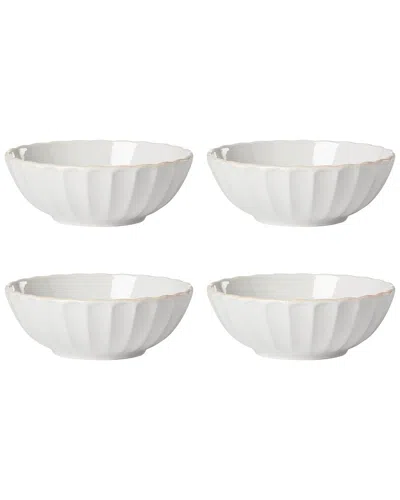 Lenox French Perle Scallop 4pc Bowl Set In White