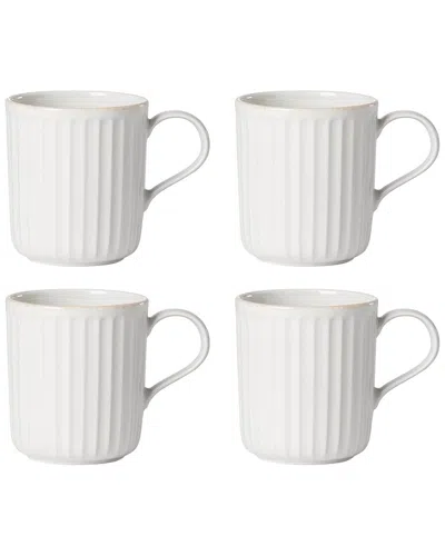 Lenox French Perle Scallop 4pc Mug Set In Neutral